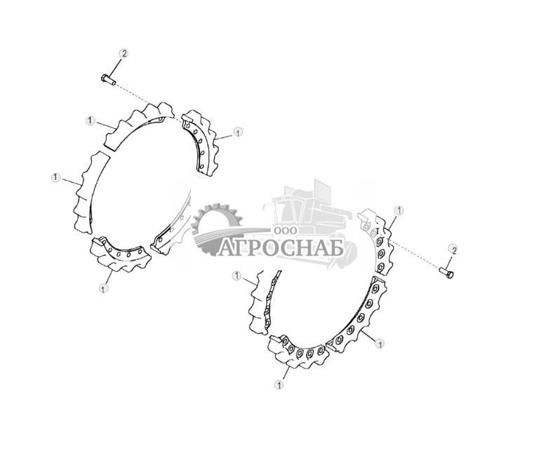 Звездочка цепного привода гусеницы, стандартная (STD) гусеница, длинная гусеница (LT) ( - 321665) - ST698298 11.jpg